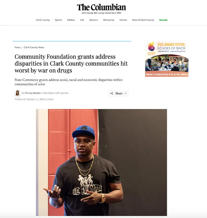The Columbian’s recent article highlights new funding efforts aimed at repairing the long-term harm caused by the war on drugs — particularly in communities most impacted by over-policing, incarceration, and systemic inequities. These investments support organizations like The Foundation WA that are working to create more just, healing-centered pathways forward for youth, families, and individuals returning home.